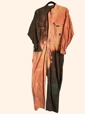 Hand Bleached Utility Jumpsuit – 96 Cloth Kurodaruma Size L | One-of-a-Kind Work